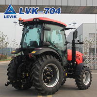 Tracteur agricole compact 4x4 de 70 CV avec ports hydrauliques multiples pour le semis et l'adaptation rapide des équipements agricoles