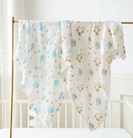 Couverture d'emmaillotage pour bébé en mousseline 4 couches, impression numérique, super douce, en gaze écologique, pour nouveau-nés