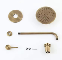 Accessoires de robinet de salle de bain en bronze massif moderne de luxe ensemble de pommeau de douche à effet pluie mural système de douche en laiton pour salle de douche