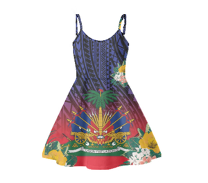 Nuevo vestido con estampado de bandera de Haití para <span class=keywords><strong>mujer</strong></span>, <span class=keywords><strong>ropa</strong></span> haitiana para <span class=keywords><strong>mujer</strong></span>, informal, de verano, sin mangas, personalizado, <span class=keywords><strong>Vintage</strong></span>, cintura Imperio, vestidos sin mangas - Product Image 6