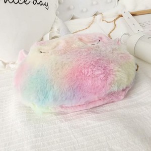 Mini zaino in pelliccia di <span class=keywords><strong>unicorno</strong></span> zaino da donna in peluche colorato zaino in pelliccia con ologramma <span class=keywords><strong>unicorno</strong></span> per ragazze - Product Image 3