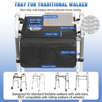Plateau pour déambulateur pliable, plateau pour déambulateur avec porte-gobelet |   Plateau pour déambulateurs avec tapis antidérapant pour aliments