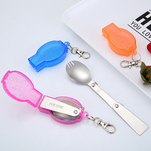 <span class=keywords><strong>Set</strong></span> di servizi di campeggio per Picnic di viaggio all'ingrosso 304 acciaio inossidabile pieghevole posate pieghevole forchetta a cucchiaio - Product Image 3