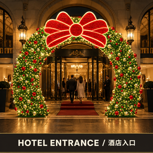 3M Giant LED Christmas <strong>Bow</strong> Arch Outdoor Commercial Holiday Entrance Decoration - Product Image 2