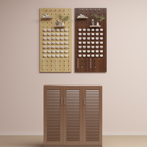 Solid Wood <b>Pegboard</b> Wall Mounted Jewelry Organizer With Holes For Necklaces Earrings Storage Display Rack - Product Image 4