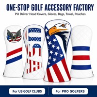 Housse de tête de club de golf en cuir de luxe ajustée, élégante, rembourrée, toucher doux, haut de gamme, fabricant et fournisseur