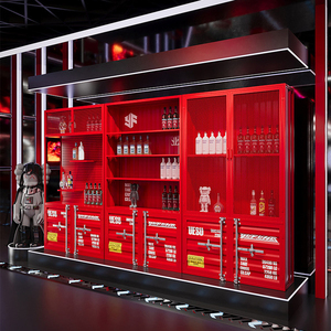 Meuble de rangement métallique commercial de luxe, présentoir à vin artisanal, étagère industrielle pour centre commercial, salle de sport, restaurant et magasin de <span class=keywords><strong>Lego</strong></span> - Product Image 2