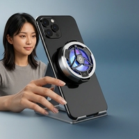 Kipas Pendingin Ponsel Magnetik Portabel, Dudukan Radiator Ponsel, Penyangga Meja dengan Layar Temperatur untuk Gaming