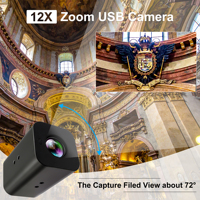 ELP 4K 12X 21X Zoom USB kamera otomatik odaklama 1080P 60fps kızılötesi uzaktan kumanda H.265 Webcam UVC canlı akışı için, Zoom toplantı