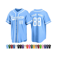 Jersey bisbol kancing kustom, pakaian olahraga Softball tim Gambar jahit Nomor nama untuk Pria Wanita Anak laki-laki