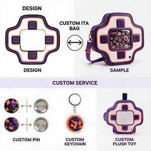 Bolso Bandolera Personalizado de Piel Sintética con Diseño de Dibujos Animados, Ventana Transparente y Apliques, para Mujer - Product Image 3