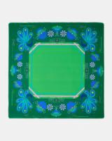 Tapis de Mahjong pliable moderne de 31,5 pouces, motif floral tropical turquoise, tigres blancs, singes, antidérapant, portable, écologique, article de luxe