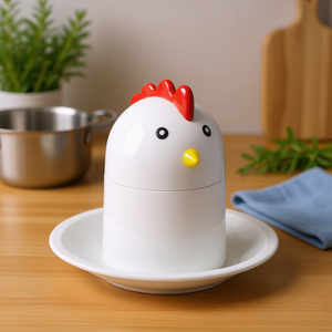 Cocedor de Huevos Egghead con Soporte, Diseño de Cerámica Blanca para Uso en la Cocina - Product Image 3