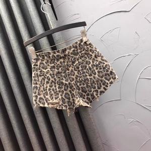 Viviblook Z1201PT01 Women's Denim <b>Shorts</b> Leopard High Waisted A-Line <b>Fringed</b> Wide Leg Hot Tassel <b>Shorts</b> - Product Image 4