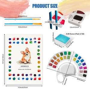 Ensemble de peinture à l'<span class=keywords><strong>aquarelle</strong></span> Bview Art 26 couleurs avec livre de coloriage de 13 pages 300GSM et pinceau et sac de rangement - Product Image 5
