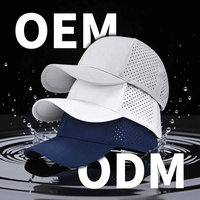 Casquette de golf et de baseball haute performance à 5 panneaux, séchage rapide, imperméable, perforée au laser, avec logo personnalisé