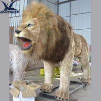 Modèle de lion animatronique réaliste grandeur nature, animal robotique de la jungle pour parcs d'aventure et centres commerciaux, parcs à thème animaliers