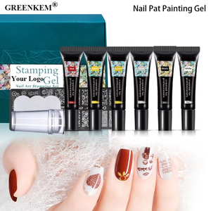 เจลปั๊มลายเล็บ 25 สี เม็ดสีแน่น สำหรับงานศิลปะบนเล็บ พร้อมแผ่นลายเล็บแบบถอดง่าย เจลเพ้นท์เล็บระดับมืออาชีพ - Product Image 1