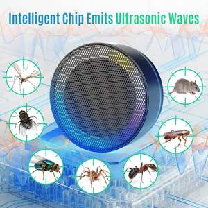 เครื่องไล่หนูด้วยคลื่นอัลตร้าโซนิคที่มีไฟกลางคืน LED เปลี่ยนสีความถี่สูงปลอดภัยและเป็นมิตรกับสิ่งแวดล้อม - Product Image 2