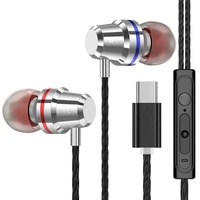 Écouteurs USB C Type-A Écouteurs stéréo intra-auriculaires avec microphone et contrôle du volume Écouteurs filaires pour l'écoute de la musique