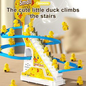 Tùy chỉnh vịt cạnh tranh thiết lập cầu thang leo theo dõi khe cắm đồ chơi với LED nhấp nháy ánh sáng và âm nhạc C trẻ em Đồ chơi xe theo dõi - Product Image 2