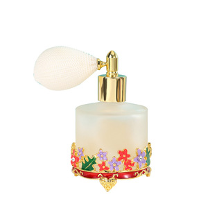 ขวดน้ำหอมแก้วแบบพ่นขนาด 50 มล. พร้อมจุกโลหะรูปดอกไม้ประดับอัญมณี - Product Image 4