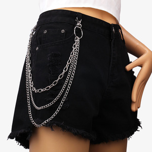 Cadena de cintura de metal estilo hip hop Yueli, cadena de pantalones multicapa de aleación de zinc, cadena corporal de moda para uso diario. - Product Image 3
