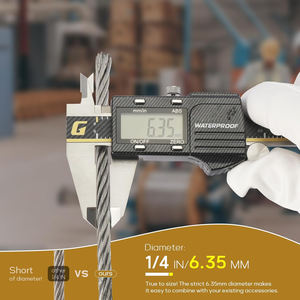 <span class=keywords><strong>Cable</strong></span> <span class=keywords><strong>de</strong></span> <span class=keywords><strong>acero</strong></span> inoxidable 304 <span class=keywords><strong>de</strong></span> 350 pies y 1/4 <span class=keywords><strong>de</strong></span> pulgada, resistente, con 6x37 hilos, tipo <span class=keywords><strong>cable</strong></span> aeronáutico, <span class=keywords><strong>para</strong></span> tendederos y barandillas <span class=keywords><strong>de</strong></span> bricolaje - Product Image 4