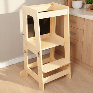 Torre de Aprendizaje Montessori de Madera Maciza Plegable Moderna para Niños Pequeños, Taburete de Cocina - Product Image 3