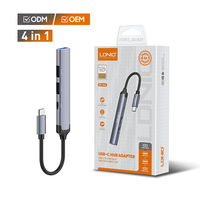 LDNIO-Estación de acoplamiento tipo C, adaptador de concentrador 4 en 1 a 1, 2 puertos USB, USB 2, USB 2, USB 2, USB 2, USB 2, Hub Usb para Mac Book y Pc, 1, 2 en 1, 2 en 1
