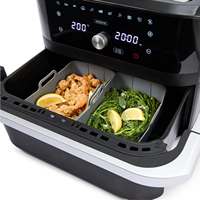 Friteuse à air électrique carrée moderne 9,5 L avec écran LED, contrôle numérique, fonctions de grillade et de cuisson, économe en énergie, polyvalente pour usage domestique