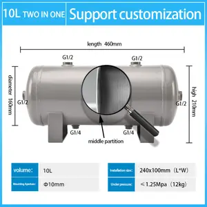 Customizable Non-standard Carbon Steel Multifunctional 2-in-1 Vacuum Compressed Air Tank