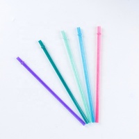 Pailles à boire en plastique rigide semi-transparentes réutilisables écologiques, pailles pour gobelets, accessoires de bar