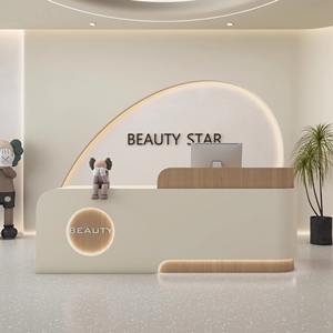 Moderna Beleza Branca Clínica Recepção Salão Recepção Recepção Led Luz Recepção para Spa - Product Image 3