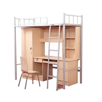 Lit mezzanine de bureau simple avec rangement pour adultes Design moderne en métal pour employé dortoir chambre hôtel école hôpital appartement utilisation
