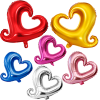Ballon géant en aluminium de 18 pouces en forme de cœur creux pour la vente en gros – Idéal pour les anniversaires, mariages, Saint-Valentin et autres fêtes