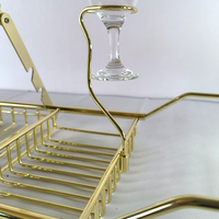 Étagère de douche suspendue en acier inoxydable, sans perçage, en PVC, style bohème, avec revêtement métallique, sans perçage, en acier inoxydable