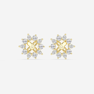 Élégantes boucles d'oreilles à halo alterné avec diamants de laboratoire ronds et en forme de poire de 2 carats, étincelantes, bijoux de luxe éthiques - Product Image 5