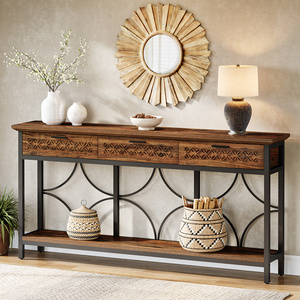 Table <span class=keywords><strong>console</strong></span> de 70.9 po, longue table d'entrée avec tiroirs de rangement - Product Image 6