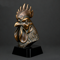 Buste de coq, statue d'animal, buste pour la décoration de la maison