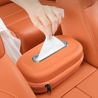 Support de mouchoirs en cuir multi-emplacements pour intérieur de voiture, fixation par sangle sur accoudoir, pare-soleil, dossier de siège pour Tesla BYD BMW