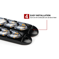 Tira de Luces LED para Coche y Motocicleta BRAD, Luz de Freno Trasera, Intermitente, 18 cm, Color Rojo Ámbar, Luces de Circulación Diurna DRL, IP68
