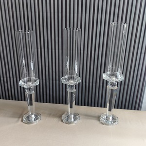 Set Of 3 Hurricane Glass Candle Holder Clear Cylinder Chimney Tube Windproof Taper Candlestick For Wedding Event - Product Image 6