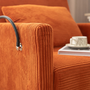 Sofá <span class=keywords><strong>Cama</strong></span> Individual con Respaldo Ajustable, Diseño Moderno y Relleno de Esponja Cómodo para Sala de Estar - Product Image 4