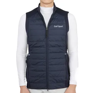 Windproof Sleeveless Jackets Winter Sports Golf Gilet Nylon Polyester cotton Padding Puffer Vest Mens Golf quilted Vest