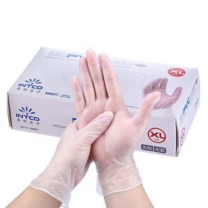 Gants jetables transparents en vinyle PVC sans <span class=keywords><strong>poudre</strong></span> pour service alimentaire Gants en vinyle de qualité alimentaire Intco - Product Image 1