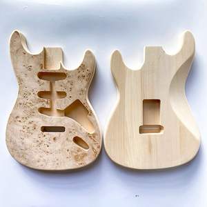 Guitarra Acústica de Madera de Tilo sin Acabado al por Mayor con Chapa de Burl - Product Image 1