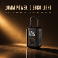 Compresseur d'air portable sans fil 70W pour pneus de voiture, moto, vélo et ballons, pompe à air numérique 2000mAh