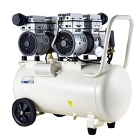 Compresseur d'air à piston portable silencieux sans huile à refroidissement par air à haute efficacité de 1,5 kW 2 ch 50 litres avec moteur à courant alternatif