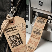 Tag RFID Eco Bersertifikat FSC dari Kertas Kraft Daur Ulang, Label Gantung 45x31mm U9 UHF untuk Pakaian dan Alas Kaki Berkelanjutan